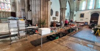St Augustine's foodbank set up in a church